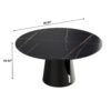Modern Artificial Stone Round Carbon Steel Base Dining Table, Can Accommodate 6 People - Black / Gold - Image 3
