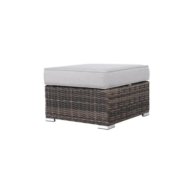 Outdoor Ottoman With Cushion - Brown