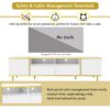 Modern TV Stand For TVs Up To 80", Entertainment Center With 2 Shelves And LED Lights, TV Storage Cabinet With 2 Drawers, 2 Cabinets And Metal Legs For Living Room - White - Image 9