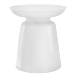 Drum Accent Side Table, Durable Construction - White