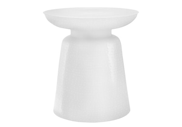 Drum Accent Side Table, Durable Construction - White