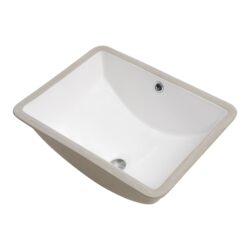 Rectangular Undermount Bathroom Sink With Overflow, 18.5" X 14" - White