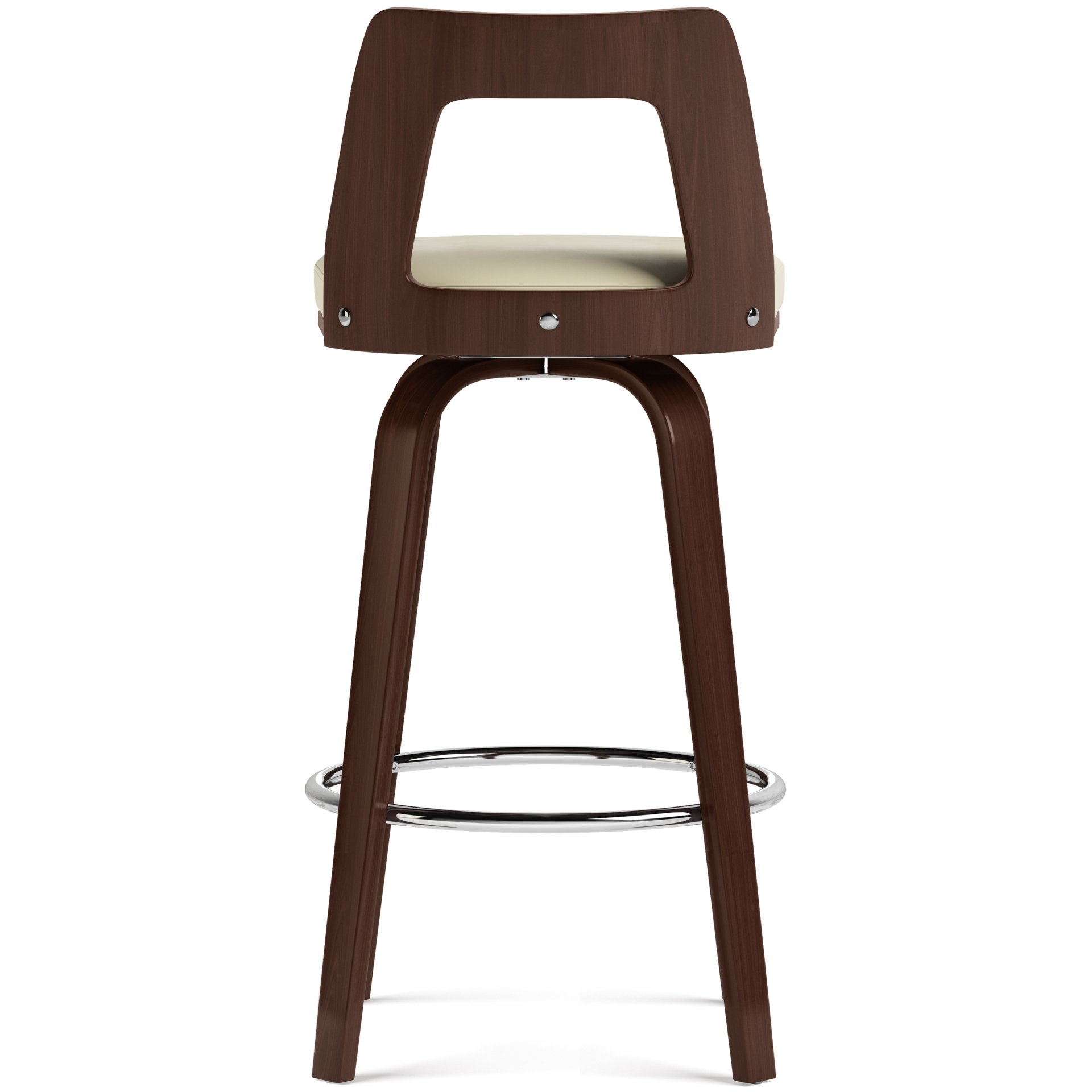 Ellison - Bentwood Swivel Bar Stool (Set of 2) - Cream - Image 4