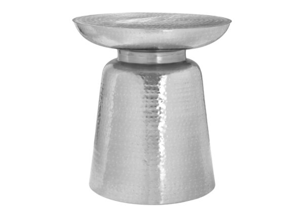 Drum Accent Side Table, Durable Construction, Contemporary & Modern - Chrome
