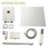 Square Shower System With Waterfall Tub Spout And Rough In Valve, Wall Mounted, Stainless Steel And Brass - Brushed Nickel - Image 9
