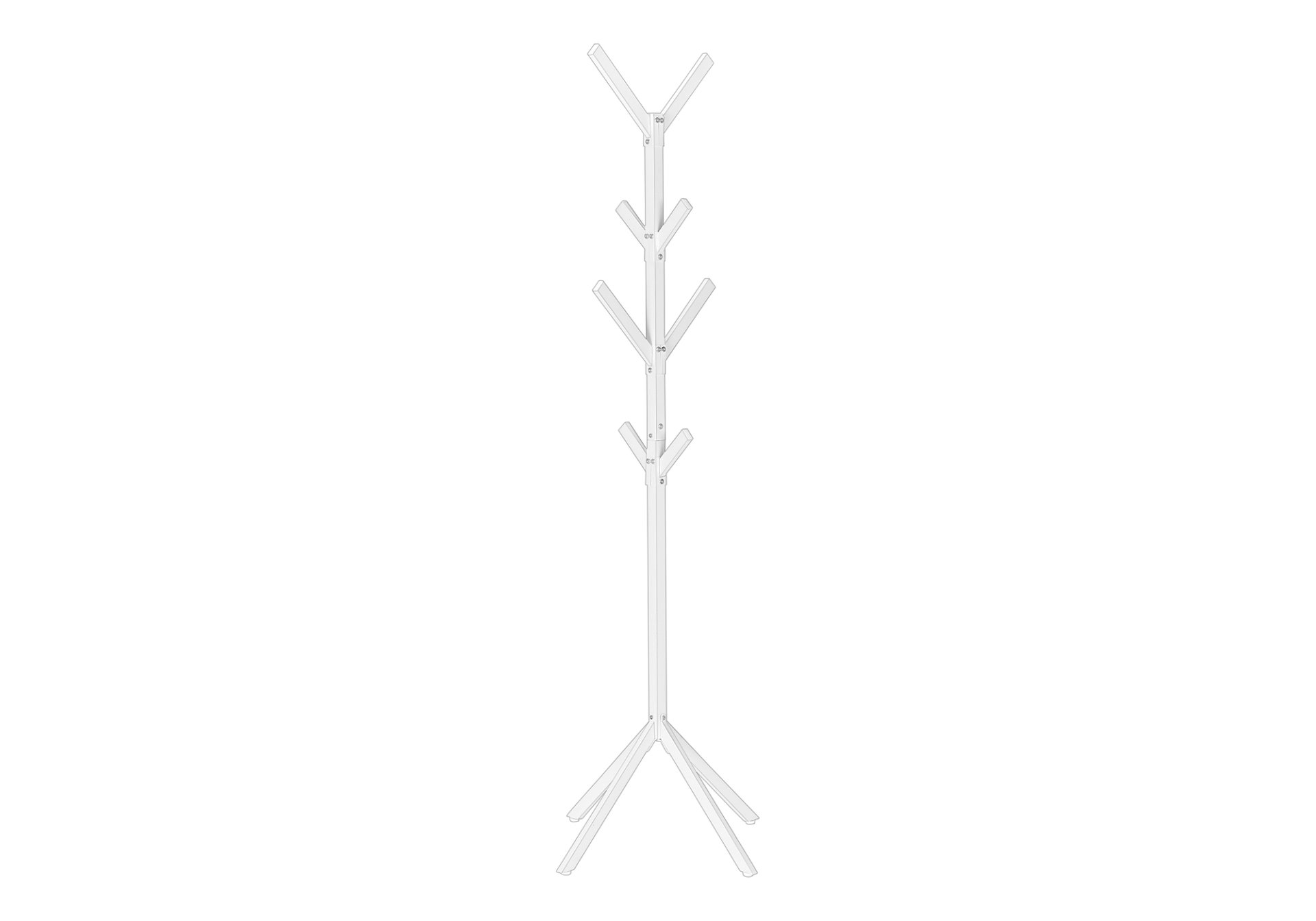 Coat Rack, Hall Tree, Free Standing, 8 Hooks, Entryway, 70"H, Contemporary & Modern - White - Image 3