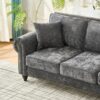 3 And 2 Seater Sofa With Rolled Arms, Tufted Upholstered Couch - Gray - Image 11
