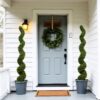 Artificial Outdoor UV Resistant Plastic Boxwood Topiary Spiral Tree (Set of 2) - Green - Image 8