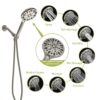 Multi Function Adjustable Hand Shower 7 Function Hand Shower, Wall Mounted - Brushed Nickel - Image 4