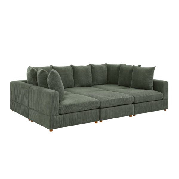 Haven - 6 Piece Modular Sectional - Green