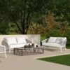 Rowan - Rope Barrel Back Patio Conversation Loveseat Sofa - Optic White - Image 7