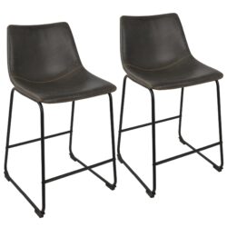 Duke - Industrial Counter Stool (Set of 2) - Black / Gray