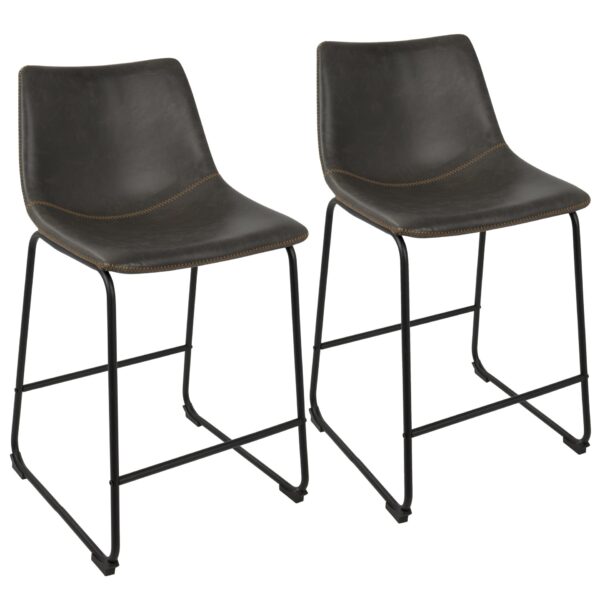 Duke - Industrial Counter Stool (Set of 2) - Black / Gray