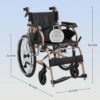 Lightweight Foldable Transport Wheelchair Square Tube Design Double Brakes Adjustable Handrail Breathable Seat Anti Backflip 250Lbs Capacity Easy Storage Color - Gold / Black - Image 3