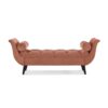 Alma - Tufted Flared Arm Entryway Bench - Peach Orange - Image 3