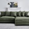 Luxe - Oversized 2 Piece Right Facing Sectional Couches For Living Room, L Shaped Sofa With Chaise - Dark Green - Image 5