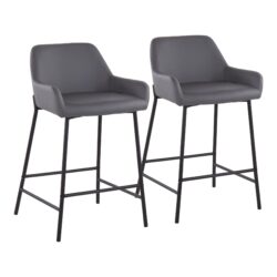 Daniella - Industrial Fixed Height Counter Stool (Set of 2) - Black / Gray