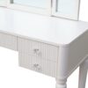 Mirrored Vanity With LED Light, Makeup Vanity Table Set With Adjustable Lighting And Storage - Antique White - Image 6
