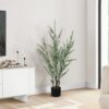 44" Tall, Artificial Plant, Eucalyptus Tree, Indoor, Faux, Fake, Floor, Greenery, Potted, Real Touch, Decorative - Green / Black - Image 5