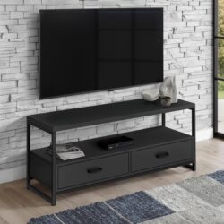TV Stand Console Media Entertainment Center Storage Drawers For Living Room - Black