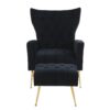 Modern Accent Chair With Ottoman, Comfy Armchair For Living Room, Bedroom, Apartment, Office - Black - Image 13