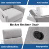 Modern Upholstered Rocker Nursery Chair Plush Seating Glider Swivel Recliner Chair - Gray - Image 5