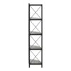 Bookshelf, Bookcase, Etagere, Corner, 4 Tier, Office, Contemporary & Modern - Gray - Image 4