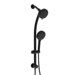 Multi Function Dual Shower Head System With 4.7" Rain Showerhead, 8 Function Hand Shower, Adjustable Slide Bar - Matte Black