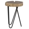 Rustic Accent Round Side Table With Iron Hairpin Legs - Black Brown - Image 4