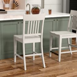 Haidel - Slat Back Counter Stools (Set of 2) - White