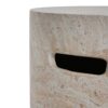 Modern Concrete Side Table With Travertine , Indoor / Outdoor Use - Beige - Image 9
