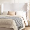 Hayden - Queen Bed Upholstered Wingback With Tall 54" Headboard - Ivory - Image 5
