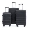 Set 3 Pieces 20" / 24" / 28" Abs Spinner Wheel Luggage, Matching Color, With Combination Lock - Black - Image 22