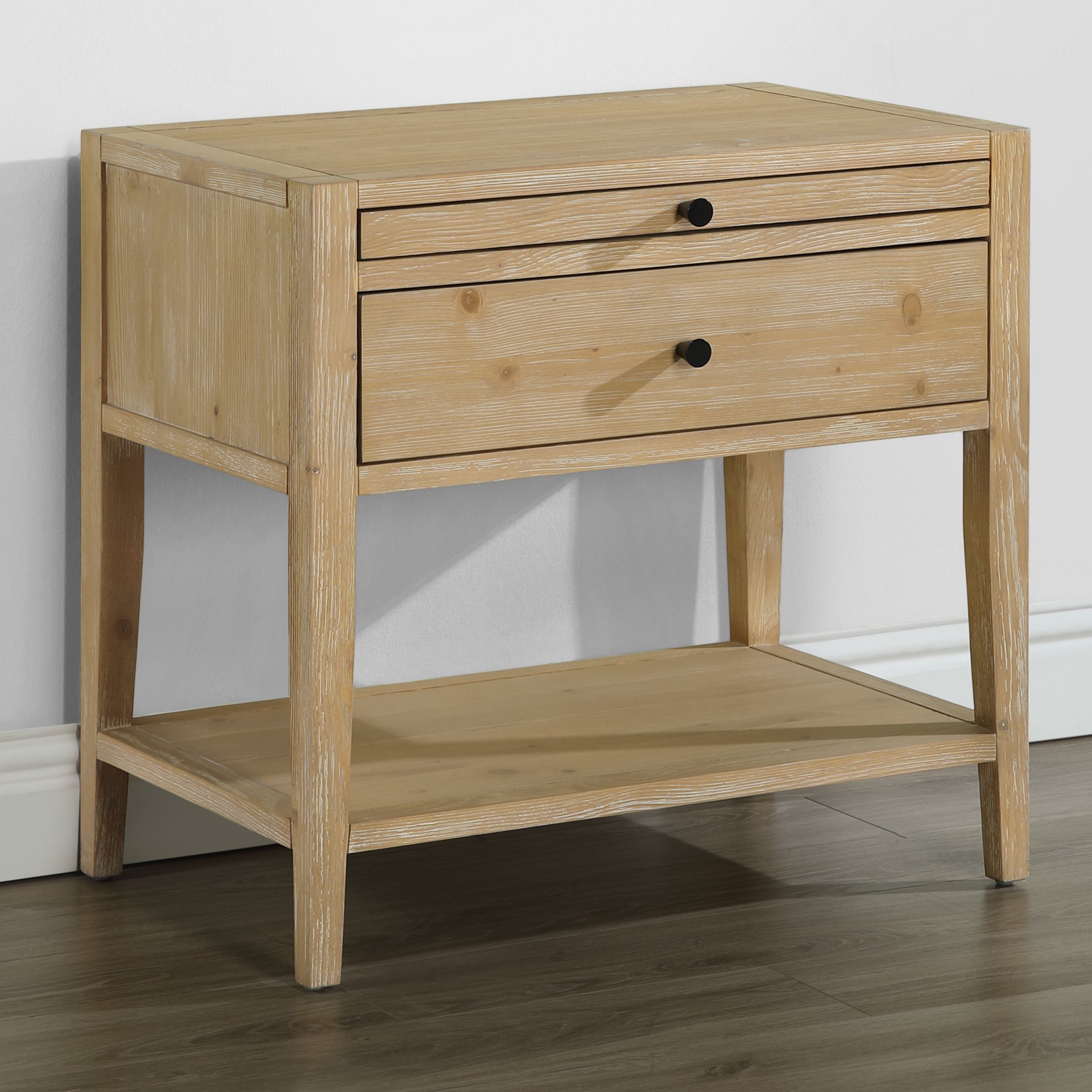 Sunveil - 1 Drawer Nightstand With Pull Out Tray And Open Shelf - Natural - Image 7