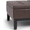 Dover - Square Coffee Table Storage Ottoman - Chocolate Brown - Image 5