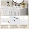 Vintage Bathroom Vanity Organizer With Sink And Storage Cabinet, 36" - Antique White - Image 9