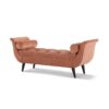 Alma - Tufted Flared Arm Entryway Bench - Peach Orange - Image 2