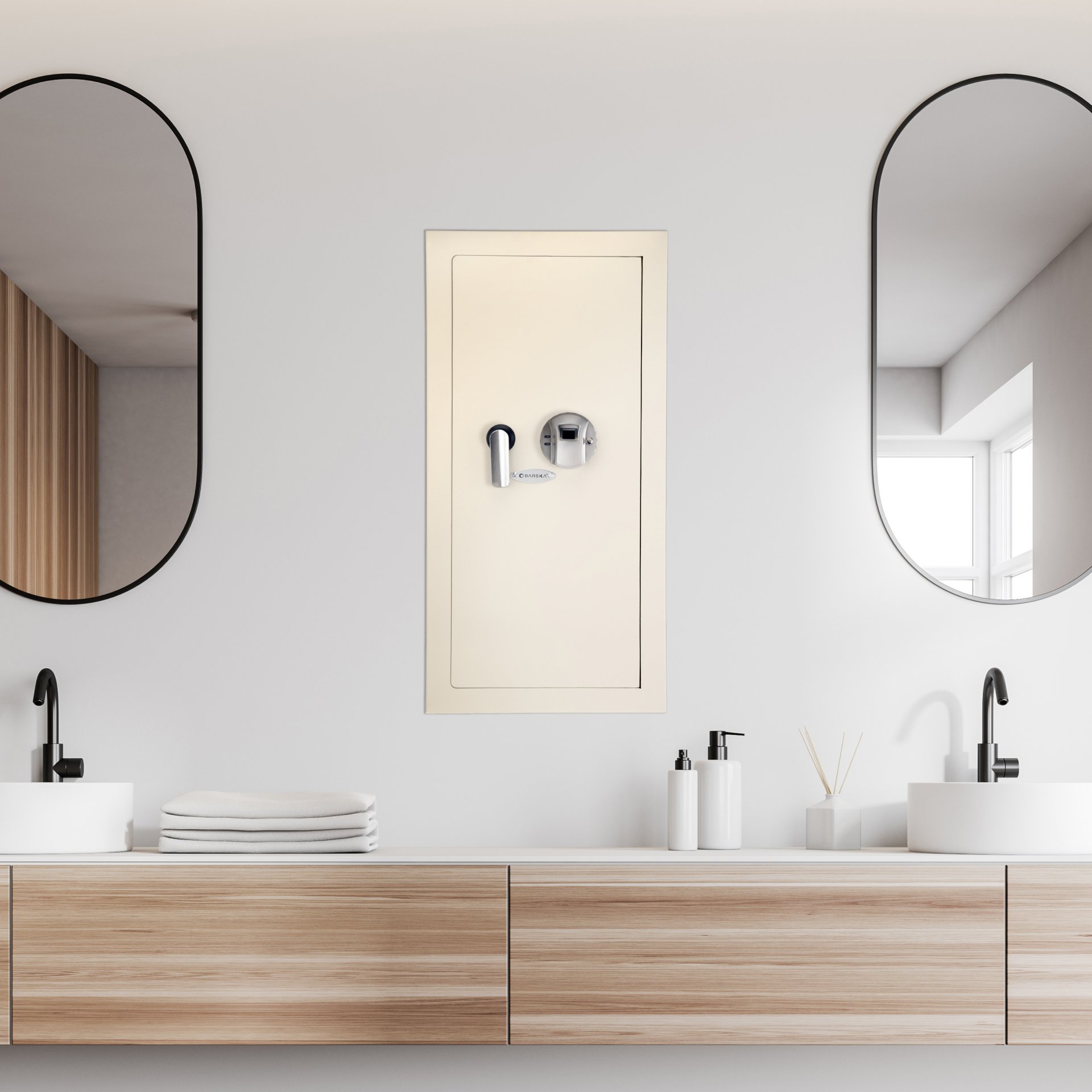 0.82 Cubic Ft Biometric Wall Safe - Beige - Image 2