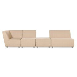 Cleo - Modular Upholstered Deep Seating Patio Corner Chair Axroma Olefin - Almond Beige