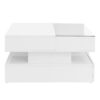 Lift Top Coffee Table With 2 Drawers, Hidden Space And LED Lights For Living Room - White - Image 9