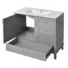 36" Bathroom Vanity With Solid Pine Frame And Soft Close Storage - Gray - Image 10