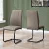 Dining Chair, Side, Upholstered For Dining Room, Contemporary (Set of 2) - Taupe - Image 10
