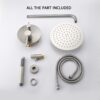Elegant 10" Round Rain Shower Head And Handheld Set With Adjustable Tilt And Dual Modes - Brushed Nickel Silver - Image 7