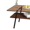 Rectangle Coffee Table, Tempered Glass Tabletop With Metal Legs, Modern Table For Living Room - Brown - Image 11