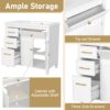 Modern Bathroom Vanity With Ceramic Sink, Freestanding, One Tip - Out Drawer, 3 Side Drawers, Adjustable Shelf - White - Image 5