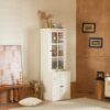 Retro Style Hutch Cabinet With Single Glass Door, China Cabinet For Home, Office, Or Studio - White - Image 7