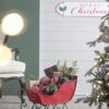 Iron Sleigh Medium, Distressed Christmas Santa Sleigh Holiday Decoration - Black / Red - Image 5