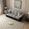 Queen Pull Out Sofa Bed, 3 In 1 Convertible Sleeper Tufted Sofa With 2 Soft Pillows - Gray - Image 7