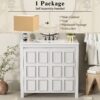 Vintage Bathroom Vanity Organizer With Sink And Storage Cabinet, 36" - Antique White - Image 10
