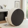 Modern Oversized Round Barrel Accent Chair With Ottoman Velvet Upholstered Lounge Armchair With 5 Pillows For Living Room Or Bedroom - Beige - Image 8